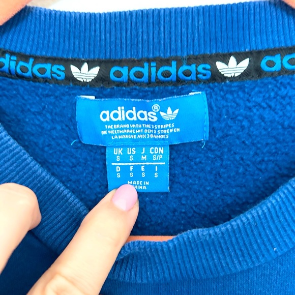 Adidas Crew Fall Sweater Blue Green Graphic 2013 Embroidered Detail Men’s Sz S - Picture 4 of 4